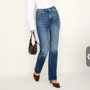 Good American Good Icon Straight Leg Jeans - Medium Blue Wash